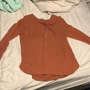 BURNT ORANGE THIN SWEATER SHIRT